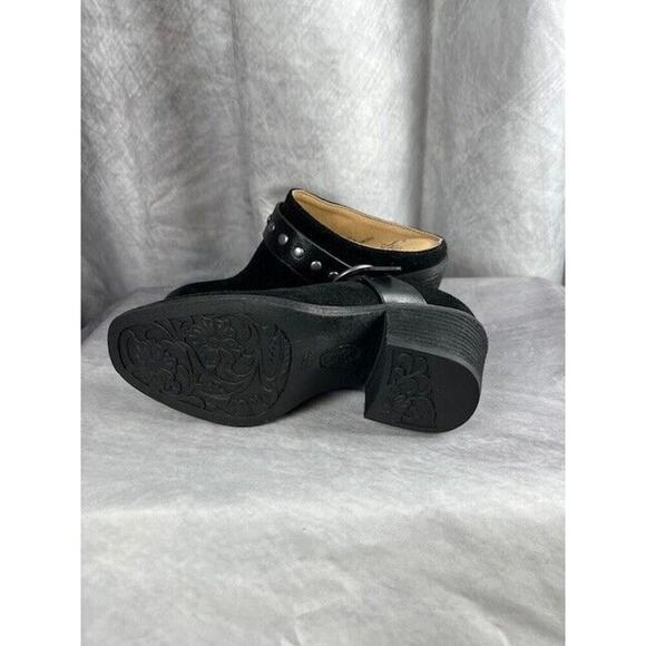 Sofft Suede Leather Studded Slip On Mule Clogs Block Heel Shoes Black Size 6 M - Picture 6 of 9